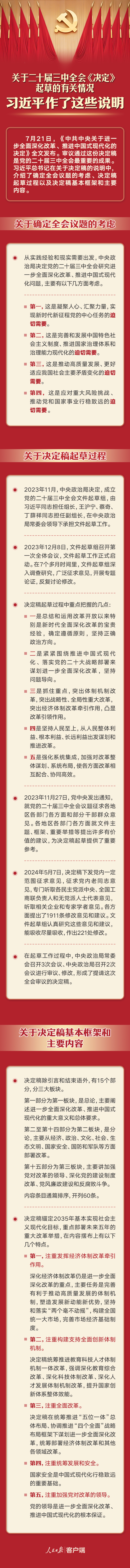 一图速读！习近平关于二十届三中全会《决定》的说明